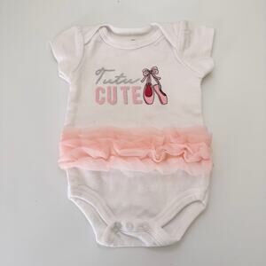 Hudson Baby HB Tutu Cute White Pink Ballet Tutu Baby Onesie Bodysuit